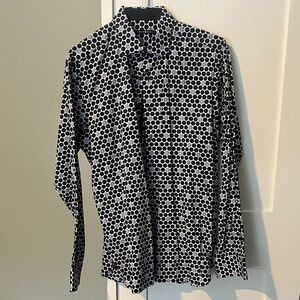 Black and White Polka Dot Dress Shirt